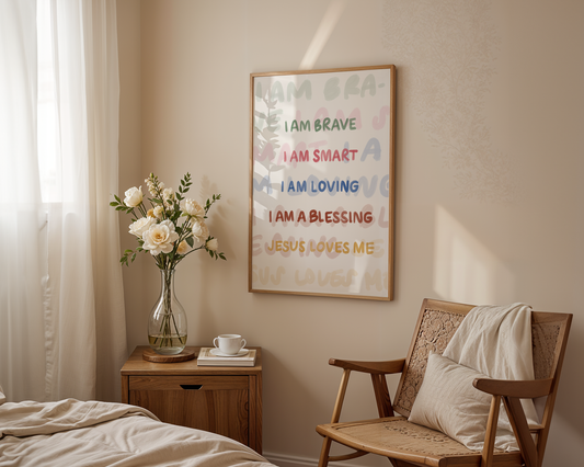 Affirmation Poster - "I am Brave" "I am Kind"