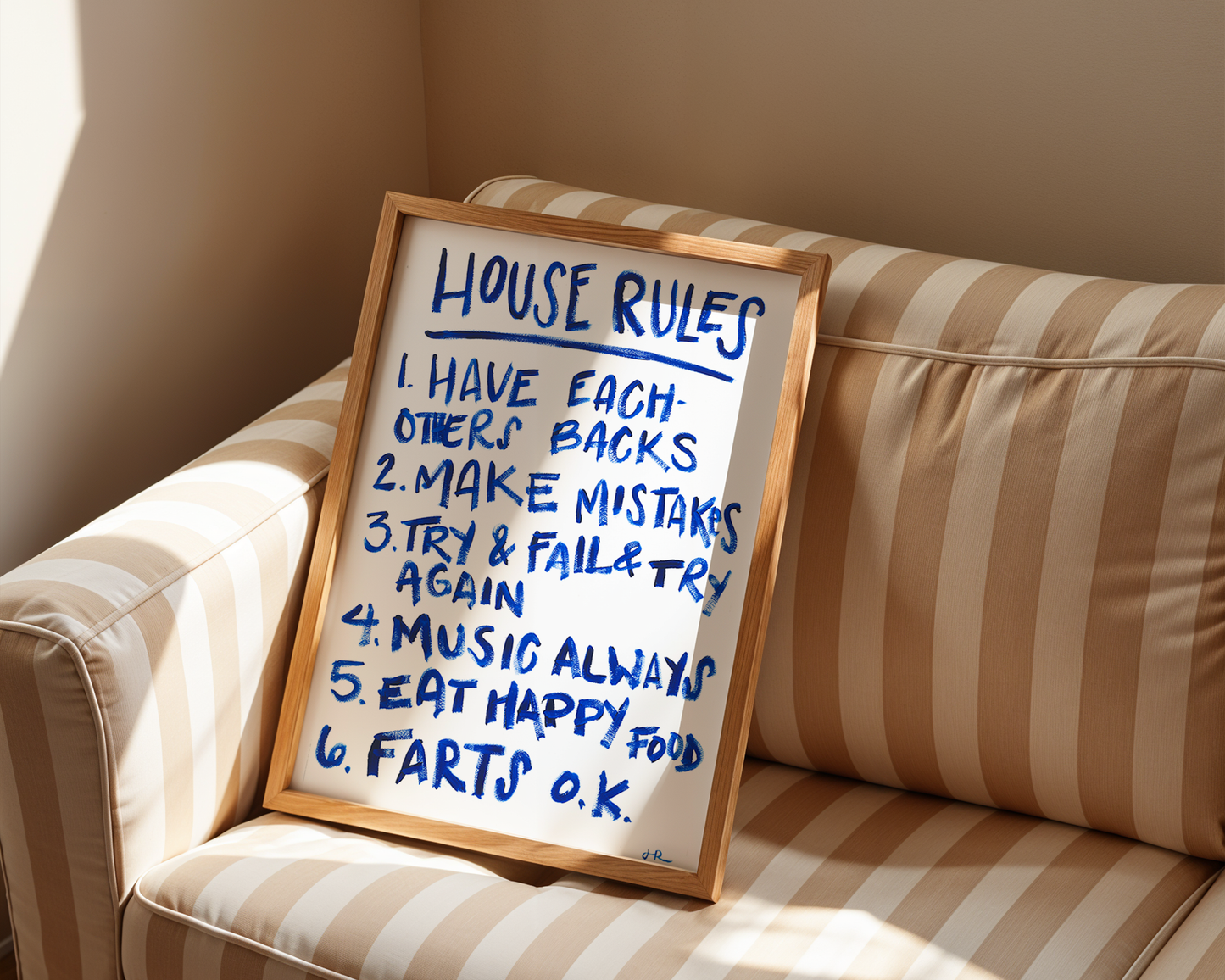 ORIGINAL 'House Rules' Sign - The Rose Family Rules