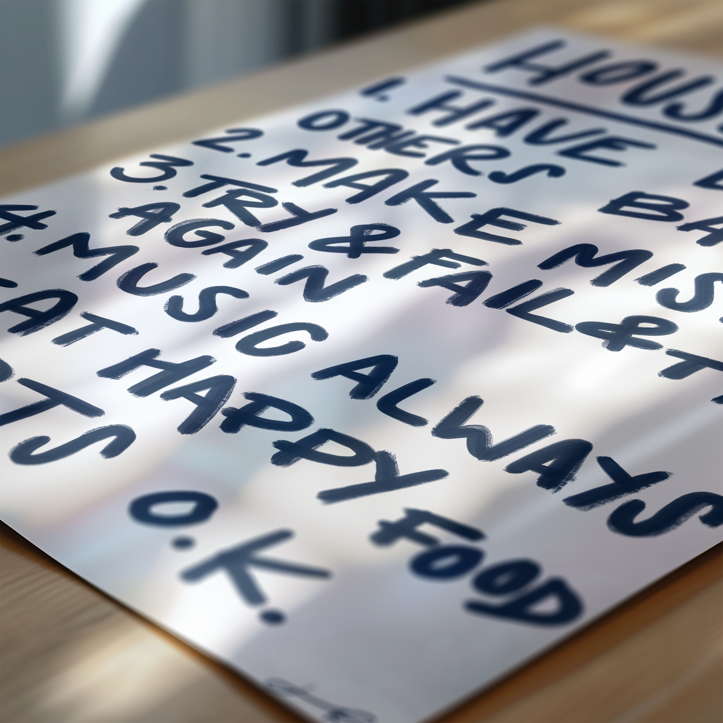 ORIGINAL 'House Rules' Sign - The Rose Family Rules