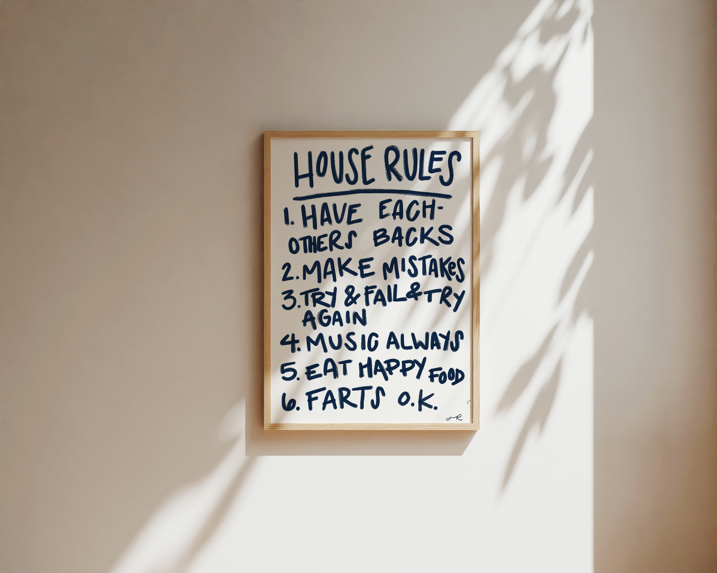 ORIGINAL 'House Rules' Sign - The Rose Family Rules