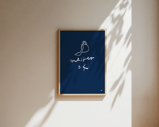 "Messes O.K." Handwritten Print - Fine Art Paper