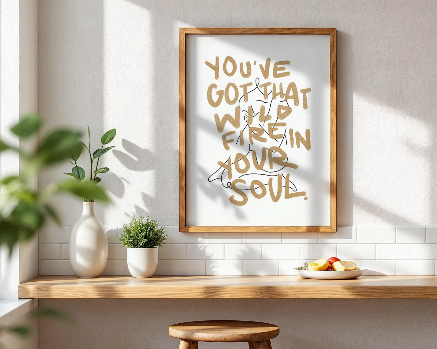 "You've Got That Wild Fire in Your Soul" Hand-Lettered Misterwives Lyric Print