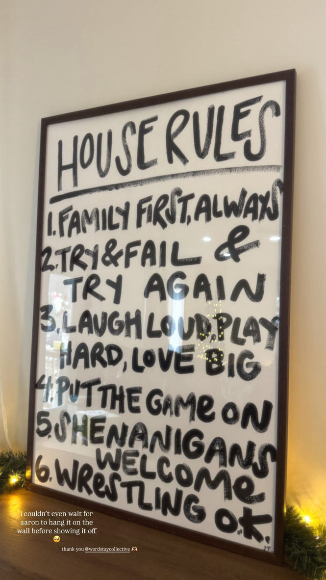 Custom House Rules Sign