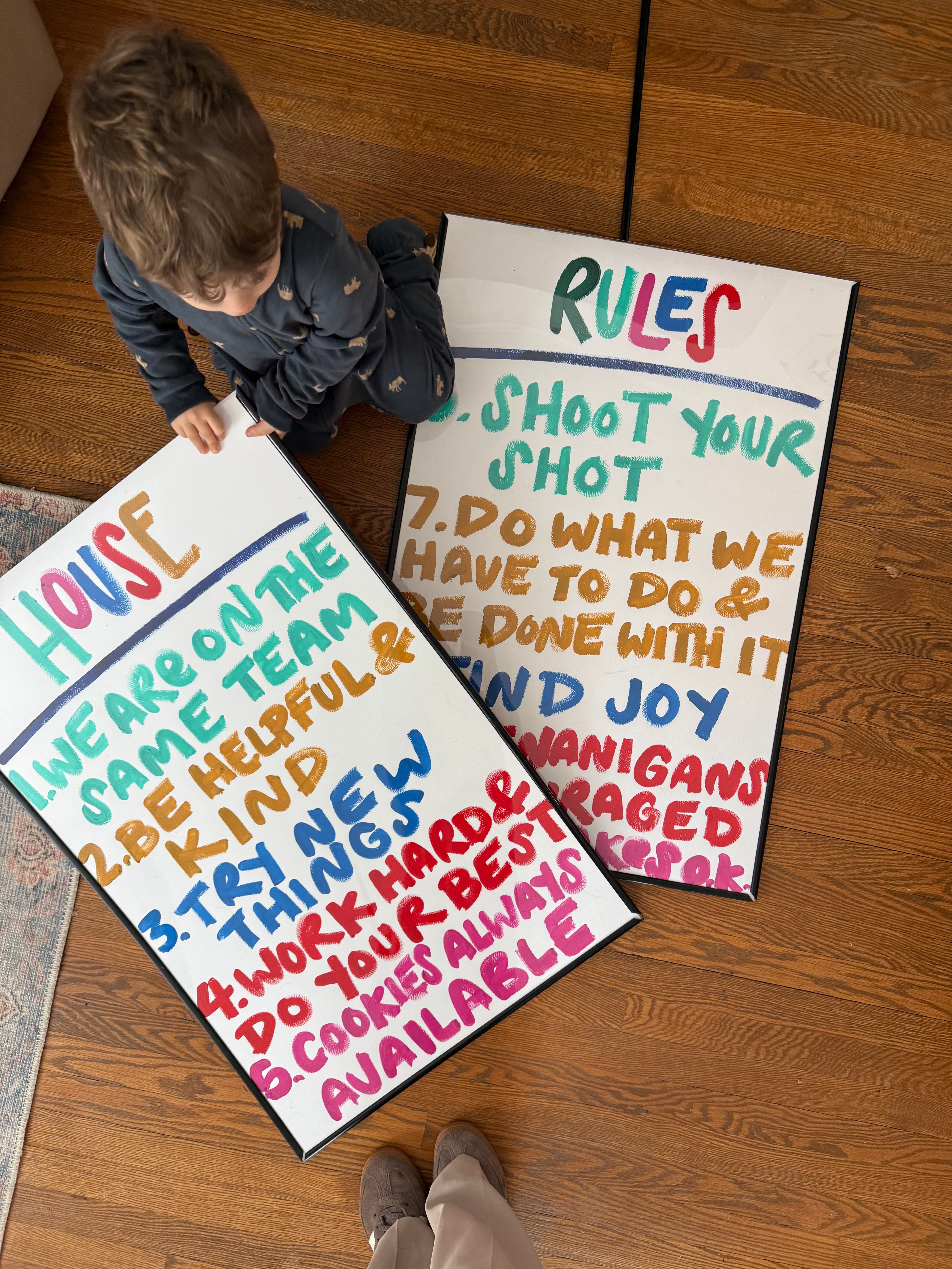 DOUBLE SET - Custom House Rules Sign - Personalized Handpainted Wall ...