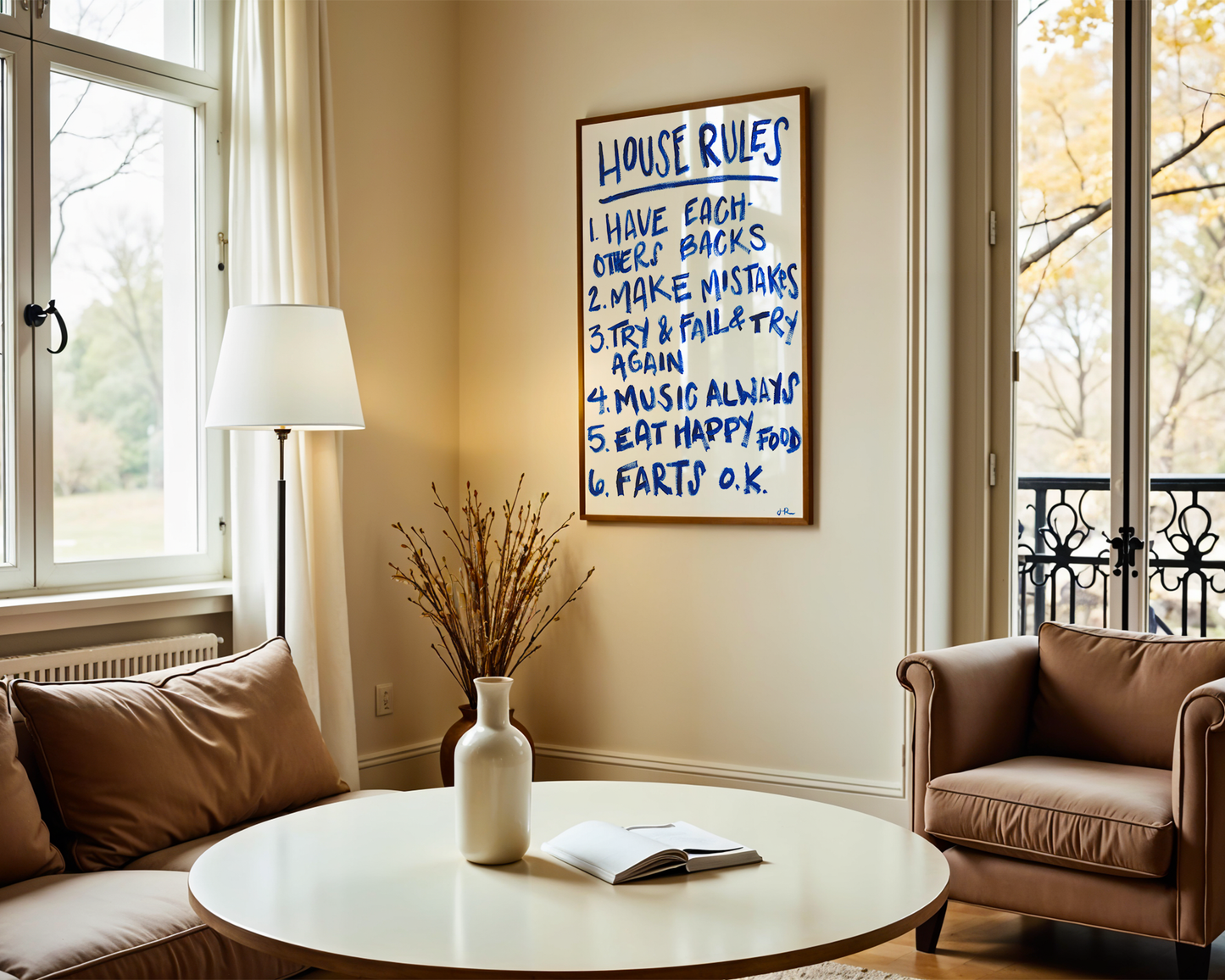 ORIGINAL 'House Rules' Sign - The Rose Family Rules