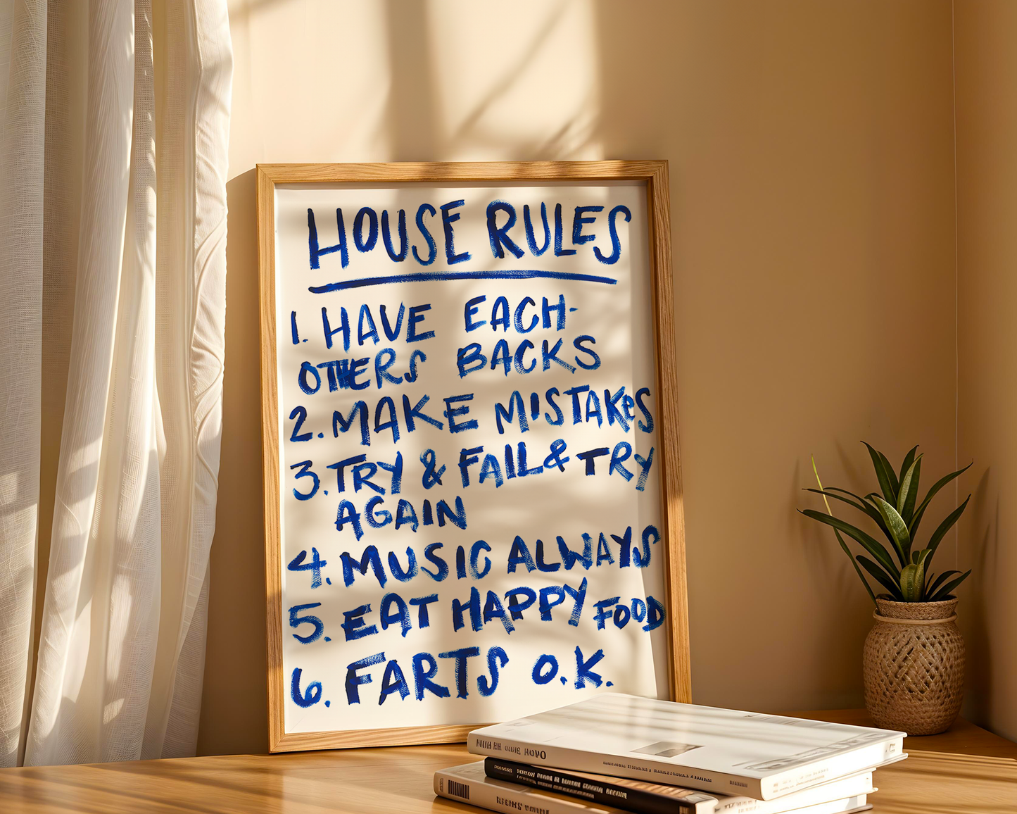 ORIGINAL 'House Rules' Sign - The Rose Family Rules