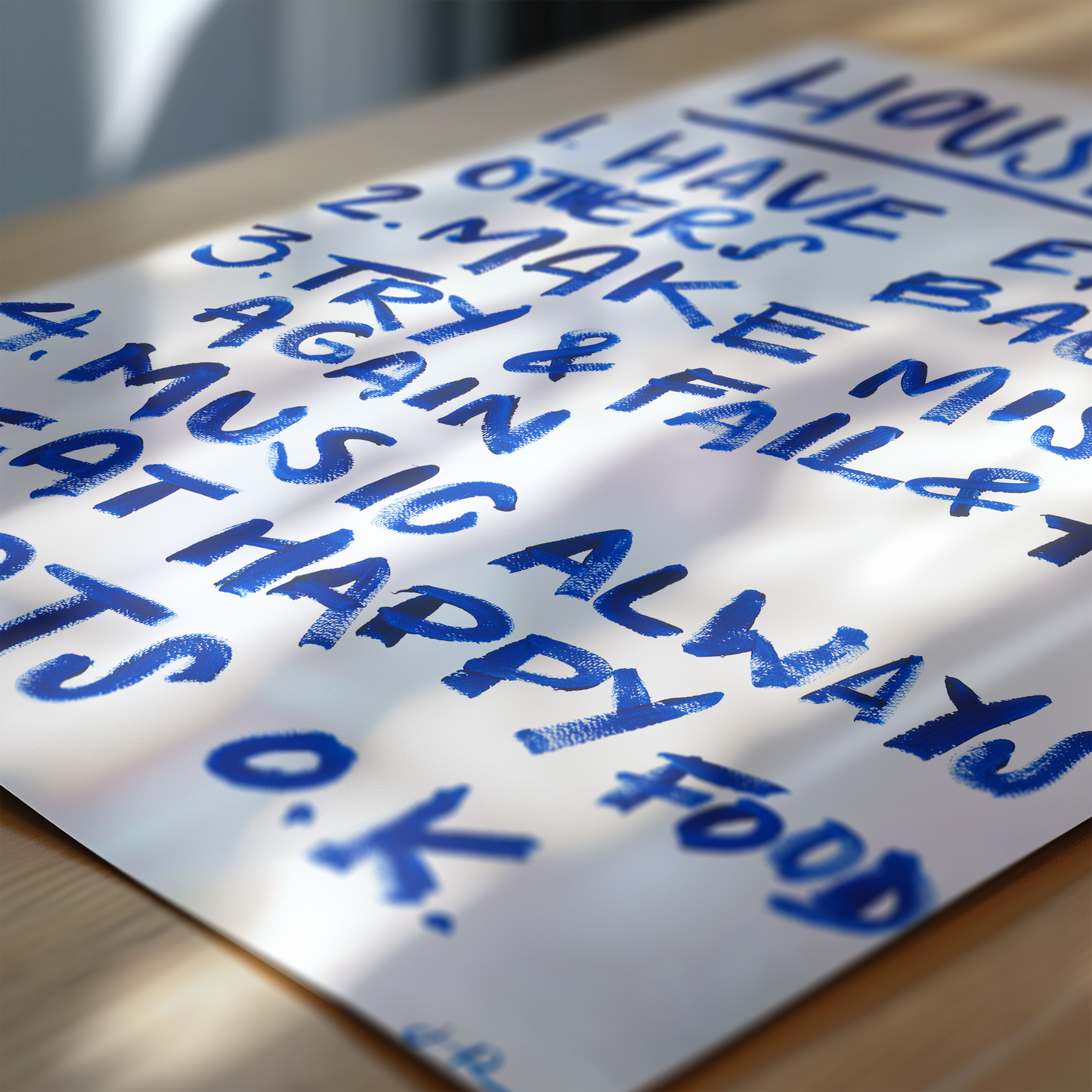 ORIGINAL 'House Rules' Sign - The Rose Family Rules