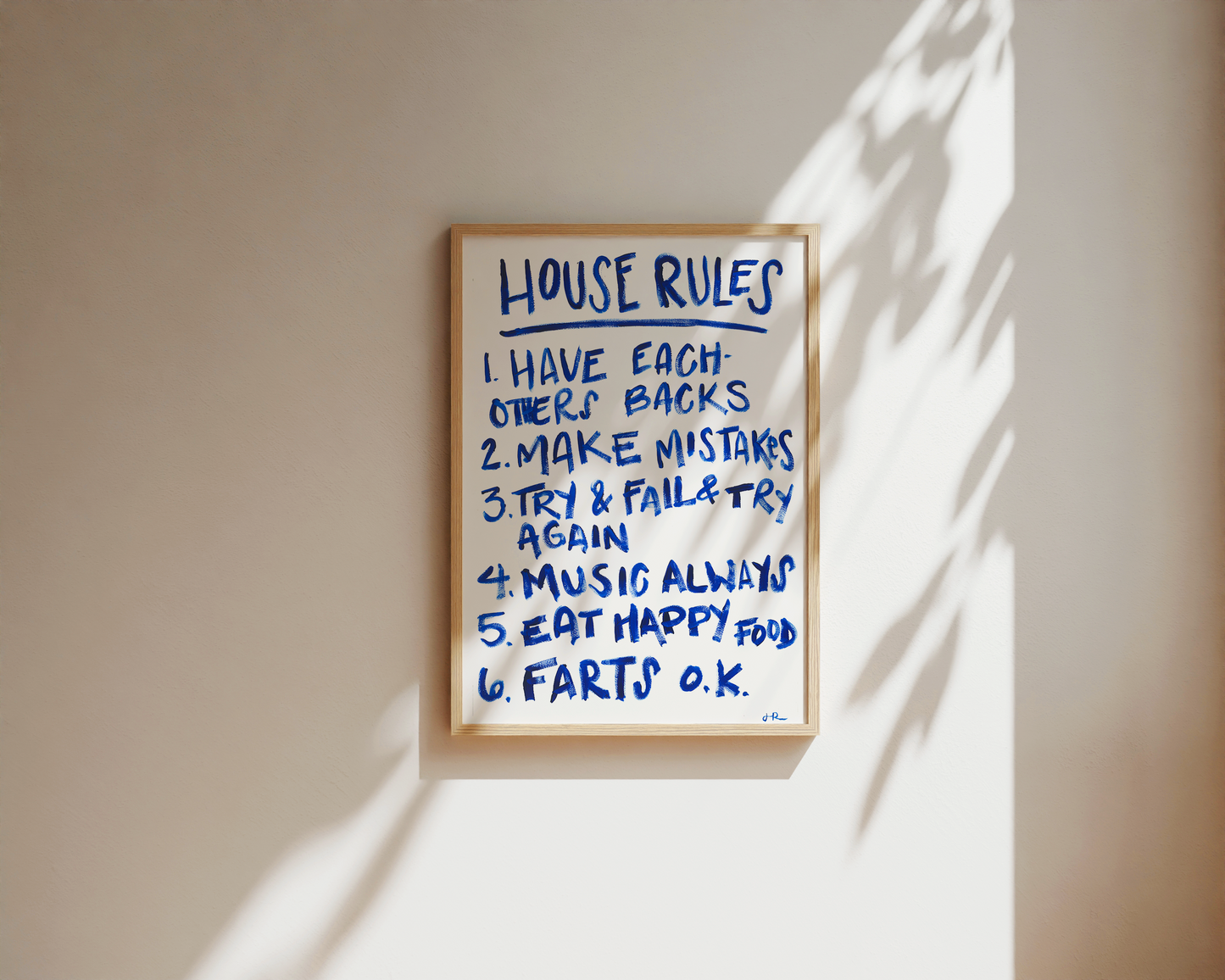 ORIGINAL 'House Rules' Sign - The Rose Family Rules